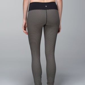Lululemon wunder under pant striped black tan